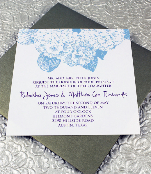 Wedding Invitation Template Square Hydrangea Square Invitation Template Download Print