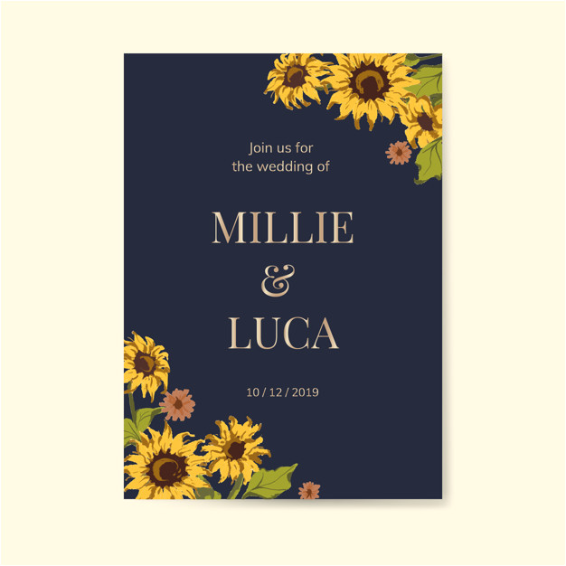Wedding Invitation Template Sunflower Sunflower Wedding Invitation Card Template Vector Free Wedding Invitation Template Sunflower Sunflower Wedding Invitation Card Template Vector Free