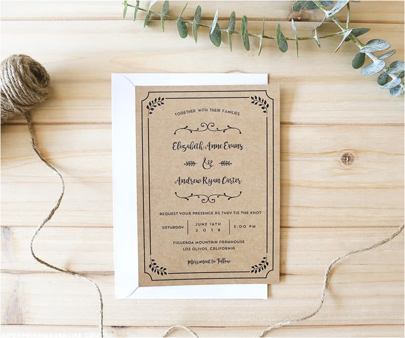 Wedding Invitation Template to Print Free Printable Wedding Invitation Template