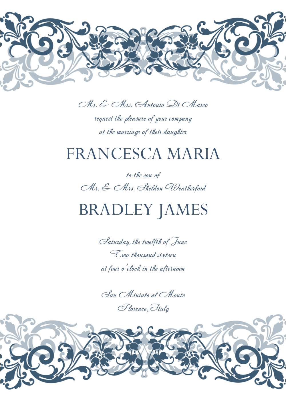 Wedding Invitation Template Word Document 8 Free Wedding Invitation Templates Excel Pdf formats