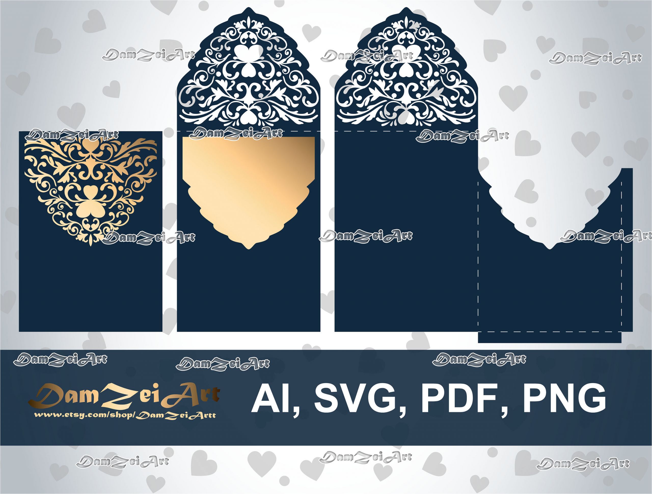 Wedding Invitation Templates 5 X 5 5×7 39 39 Wedding Invitation Card Laser Cut Template Ai Etsy