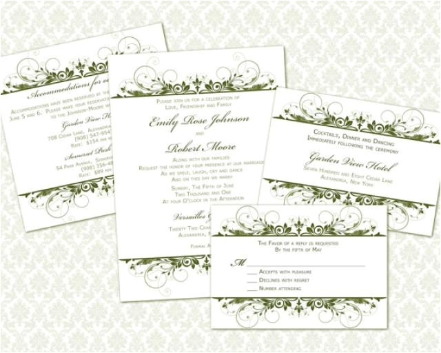 Wedding Invitation Templates 5 X 5 Diy Wedding Invitation Template Set 5×7 Invitation