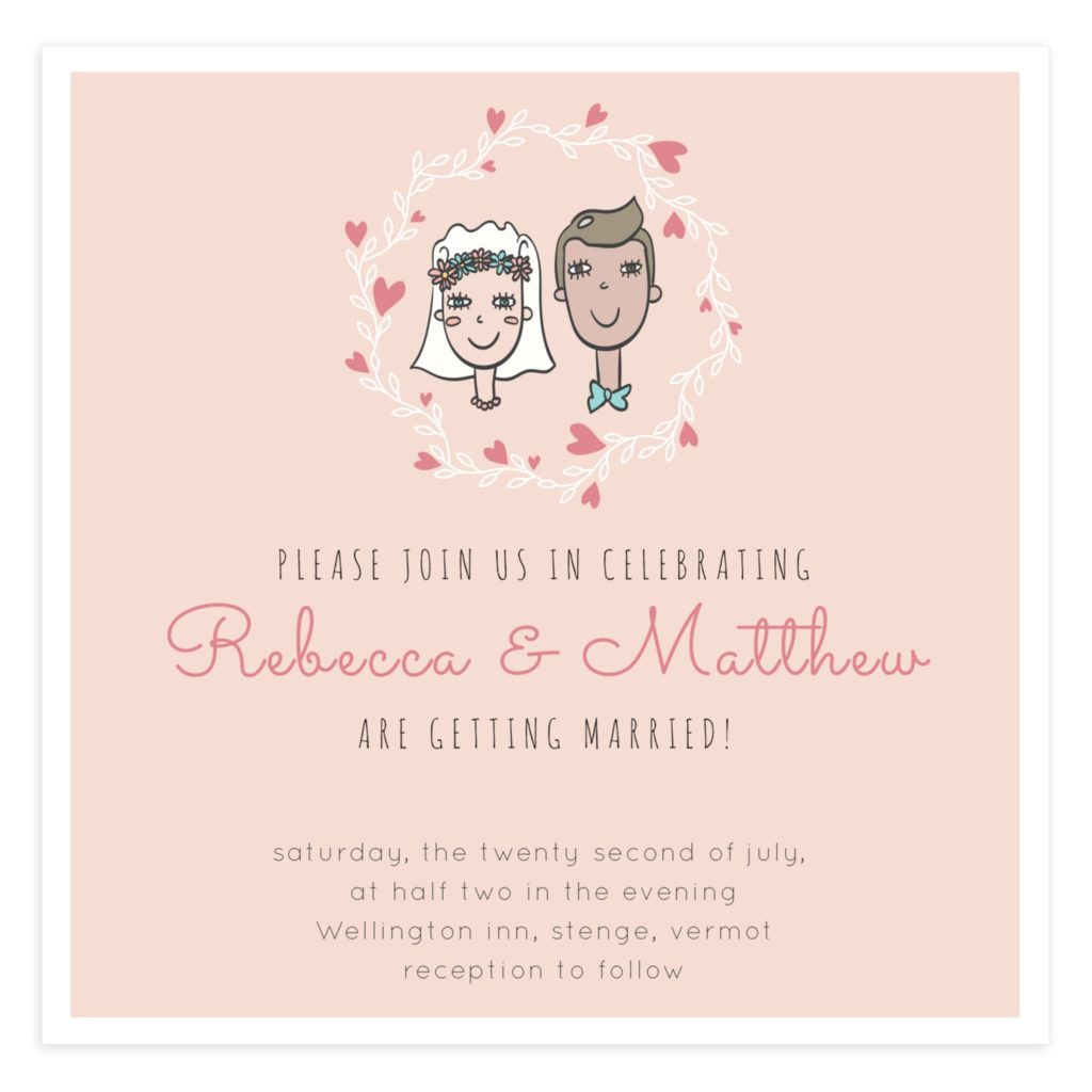 Wedding Invitation Templates 5 X 5 Doodle Wedding Invitation 5×7 Mockaroon