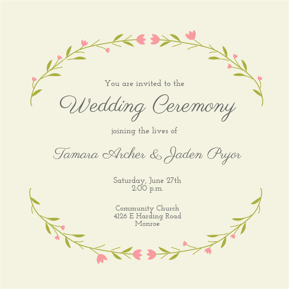 Wedding Invitation Templates Greetings island Floral Embrace Wedding Invitation Template Free