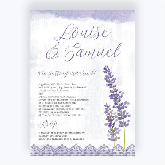 Wedding Invitation Templates Lilac Lilac Lavender Wedding Invitation From 1 00 Each