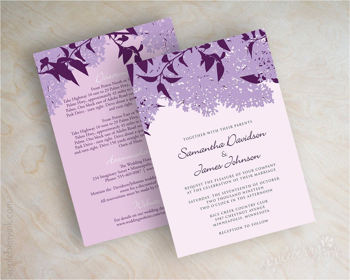 Wedding Invitation Templates Lilac Purple and Lilac Wedding Invitations Wedding Invitation Templates Lilac Purple and Lilac Wedding Invitations
