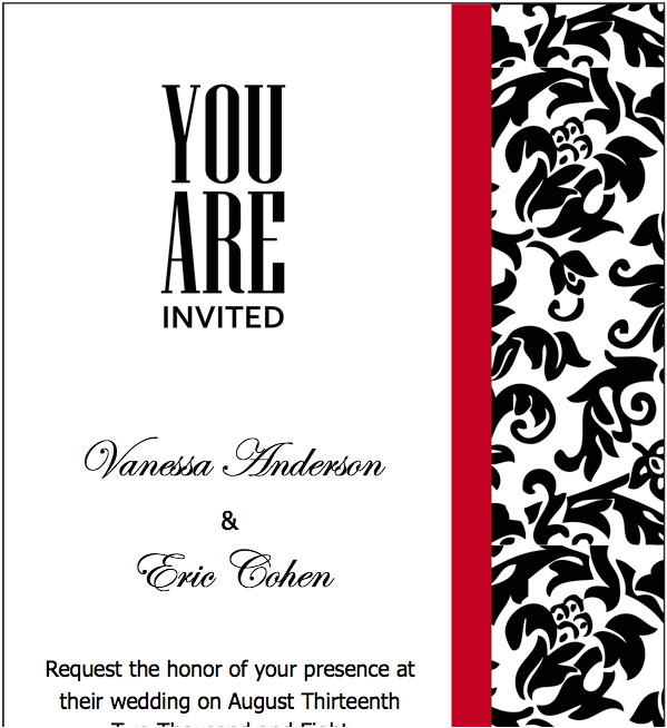 Wedding Invitation Templates Red and White Cool Black and White Blank Invitation Templates Gallery
