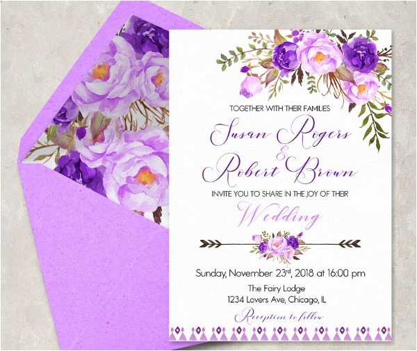 Wedding Invitation Templates Violet 16 Purple Invitation Templates Psd Ai Free Premium