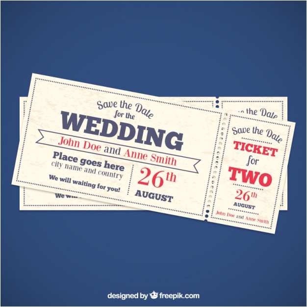 Wedding Invitation Ticket Template Free Wedding Invitation Tickets Vector Free Download