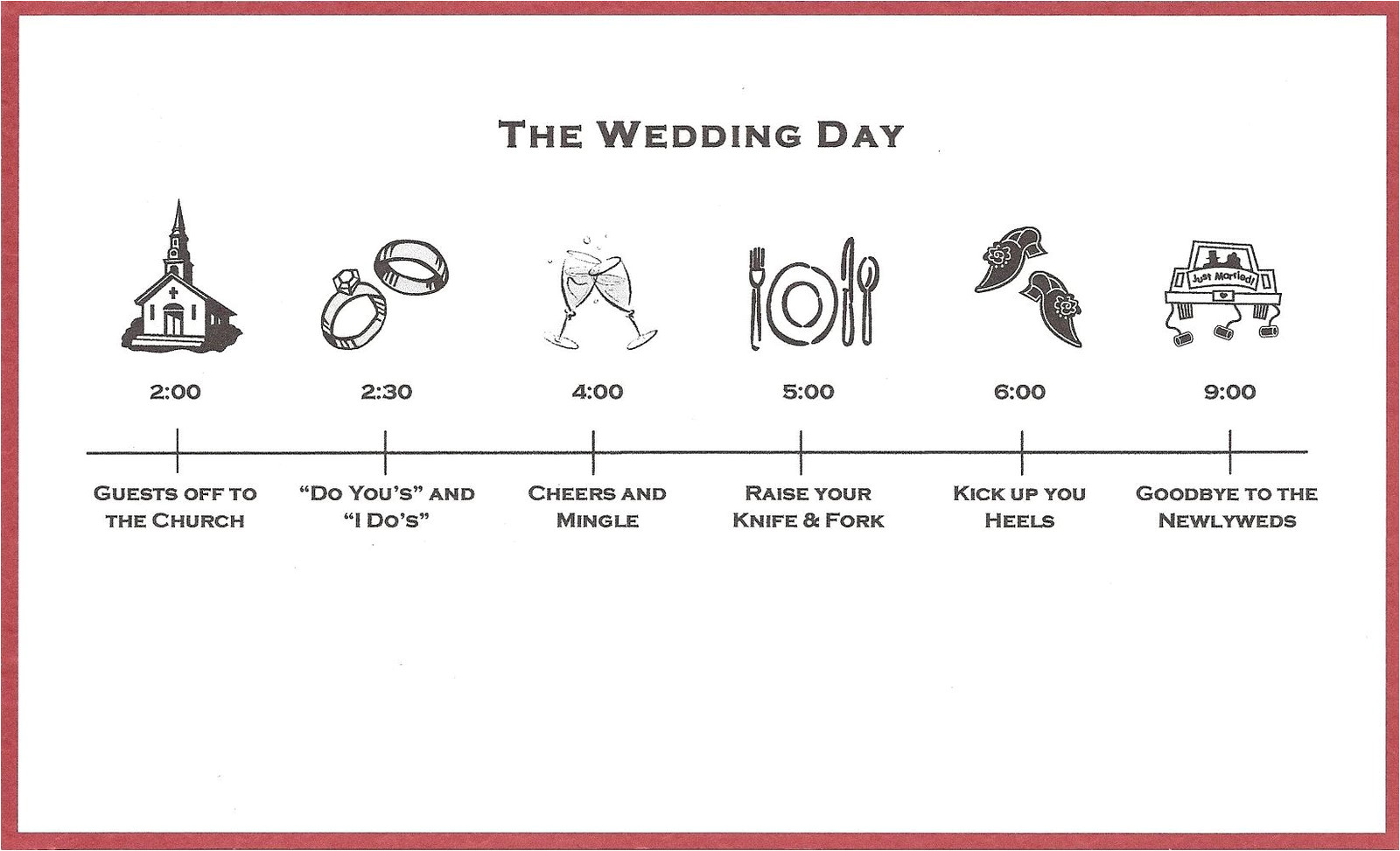 Wedding Invitation Timeline Template Bicoastal Bride Wedding Invitations Fun Timeline Inserts