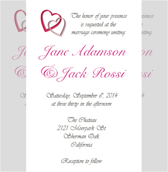 Wedding Reception Invitation Examples 28 Wedding Reception Invitation Templates Free Sample