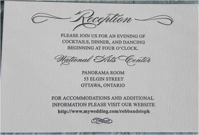 Wedding Reception Invitation Examples Letterpress Reception Card Lettra Wedding Invitation