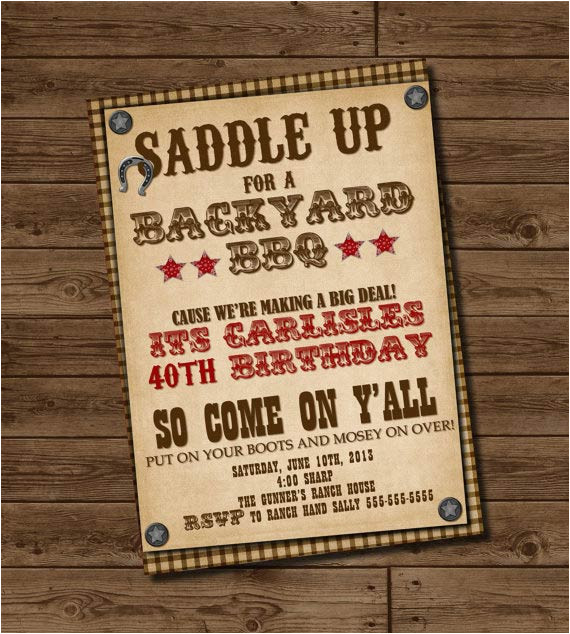 Western Party Invitation Template 40th Birthday Ideas Free Western Birthday Invitation
