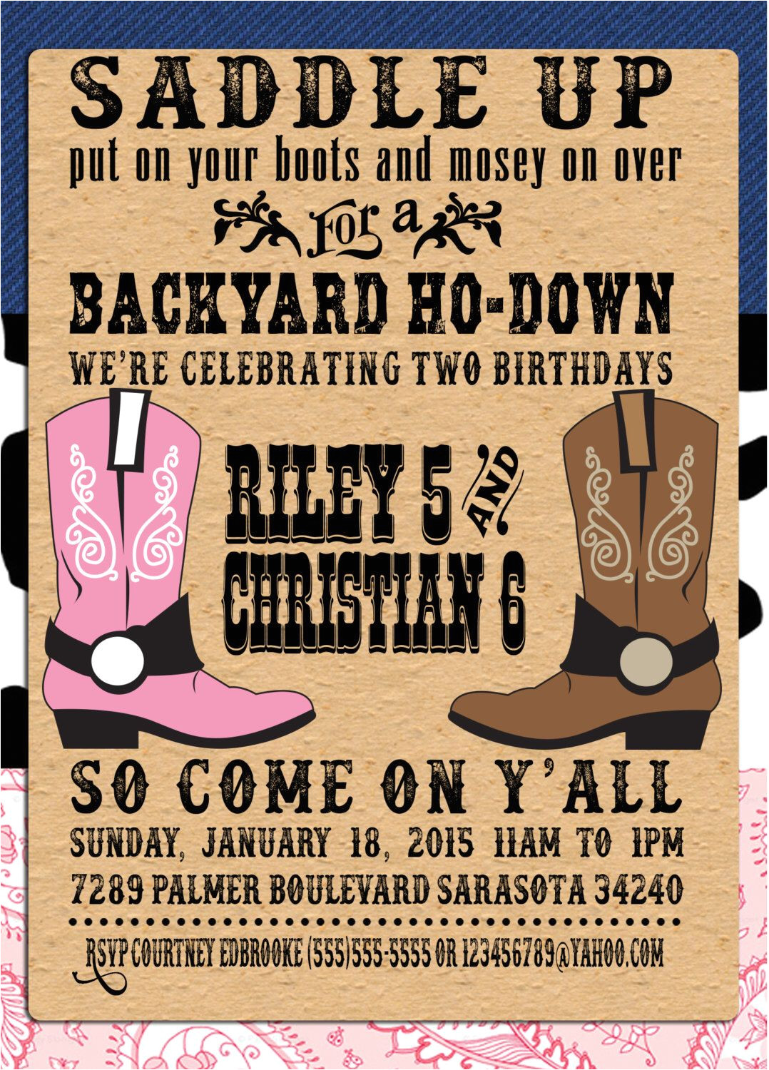 Western Party Invitation Template Pin by Crafted by Yudi On Cowboy theme Western Parties