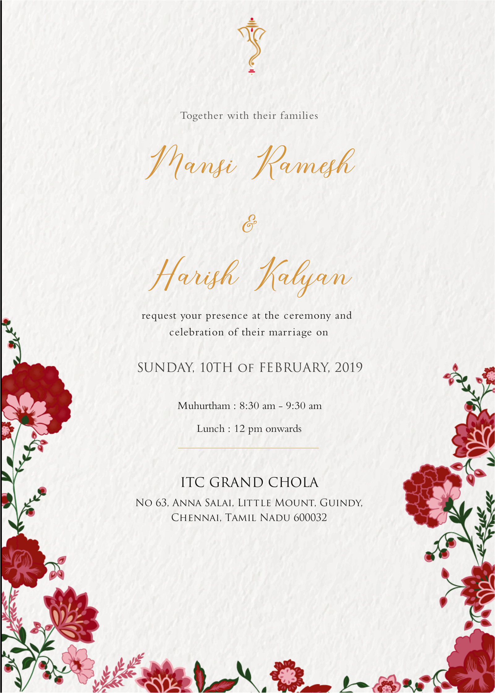 Whatsapp Indian Wedding Invitation Template Indian Blossom Create Your Wedding Invitations Online