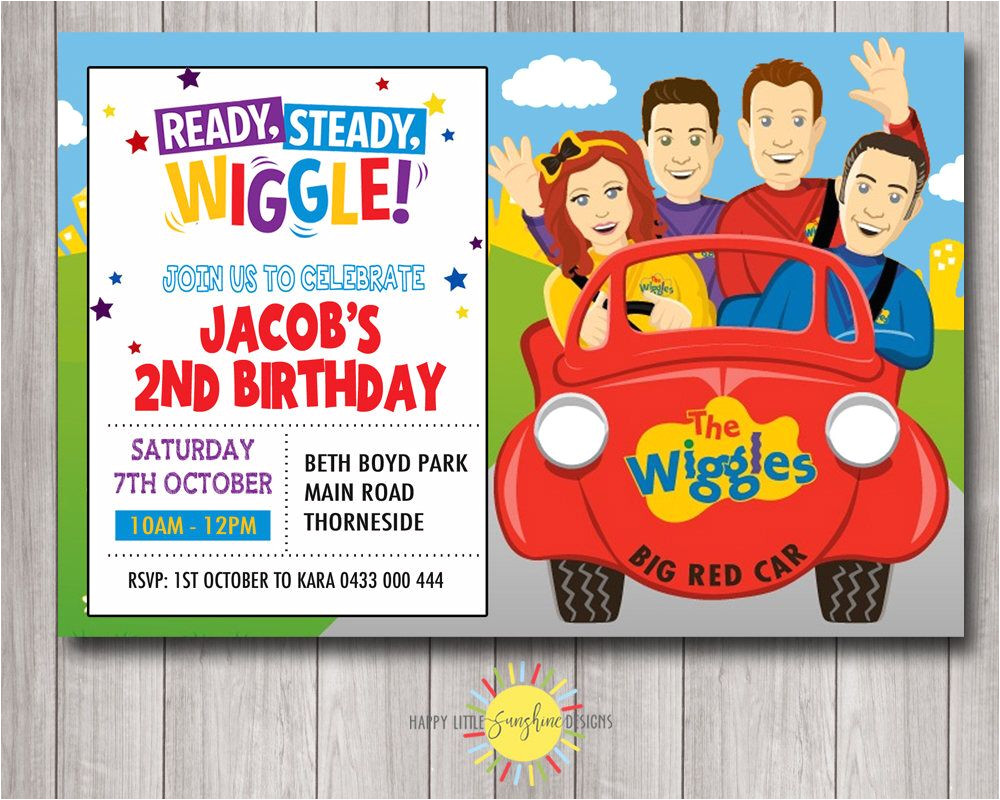 Wiggles Birthday Invitation Template Custom Printable Birthday Invitation Any Age 1st Birthday