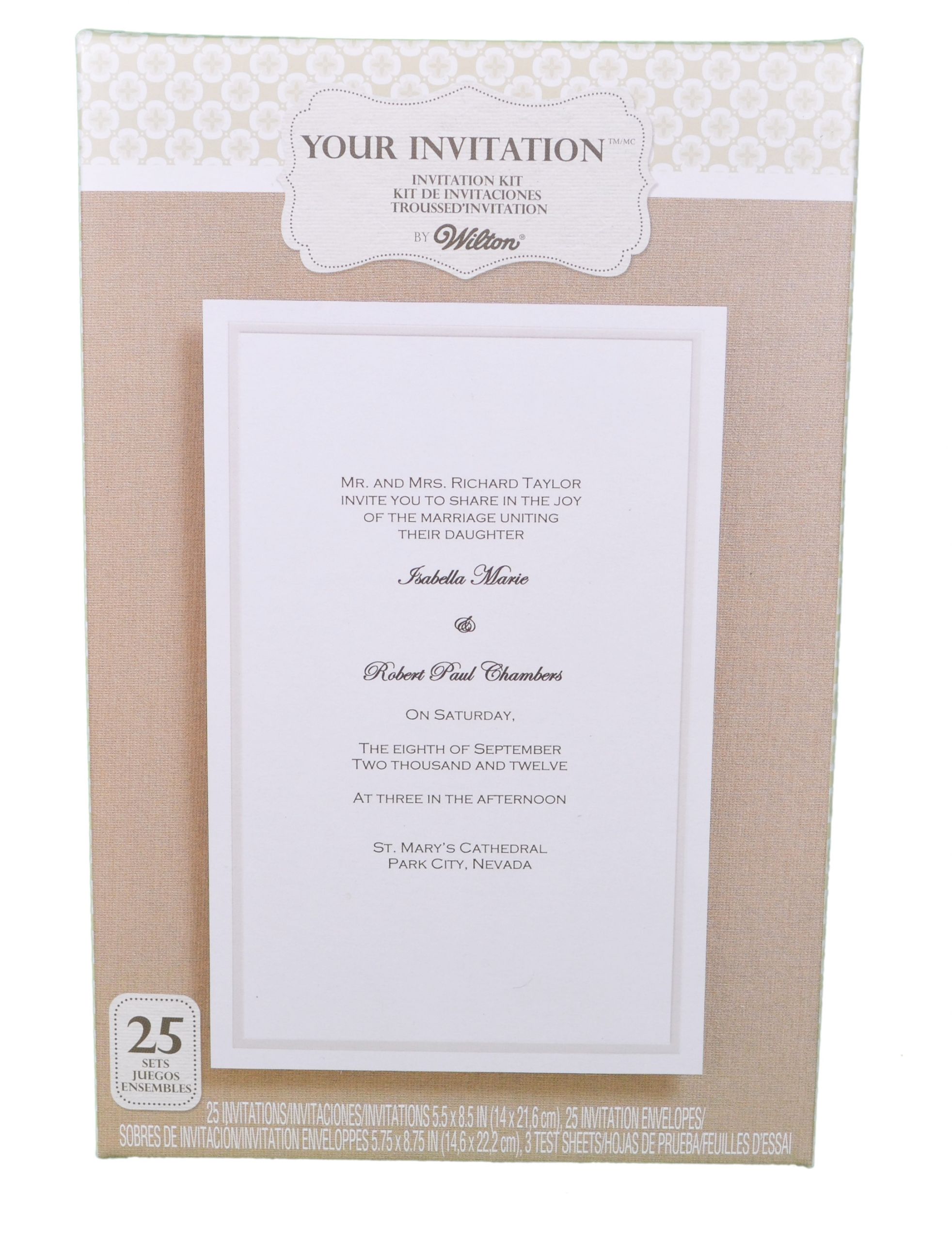 Wilton Wedding Invitation Kit Template Set Of 25 Wilton Wedding Simplistic White Basic Invitation