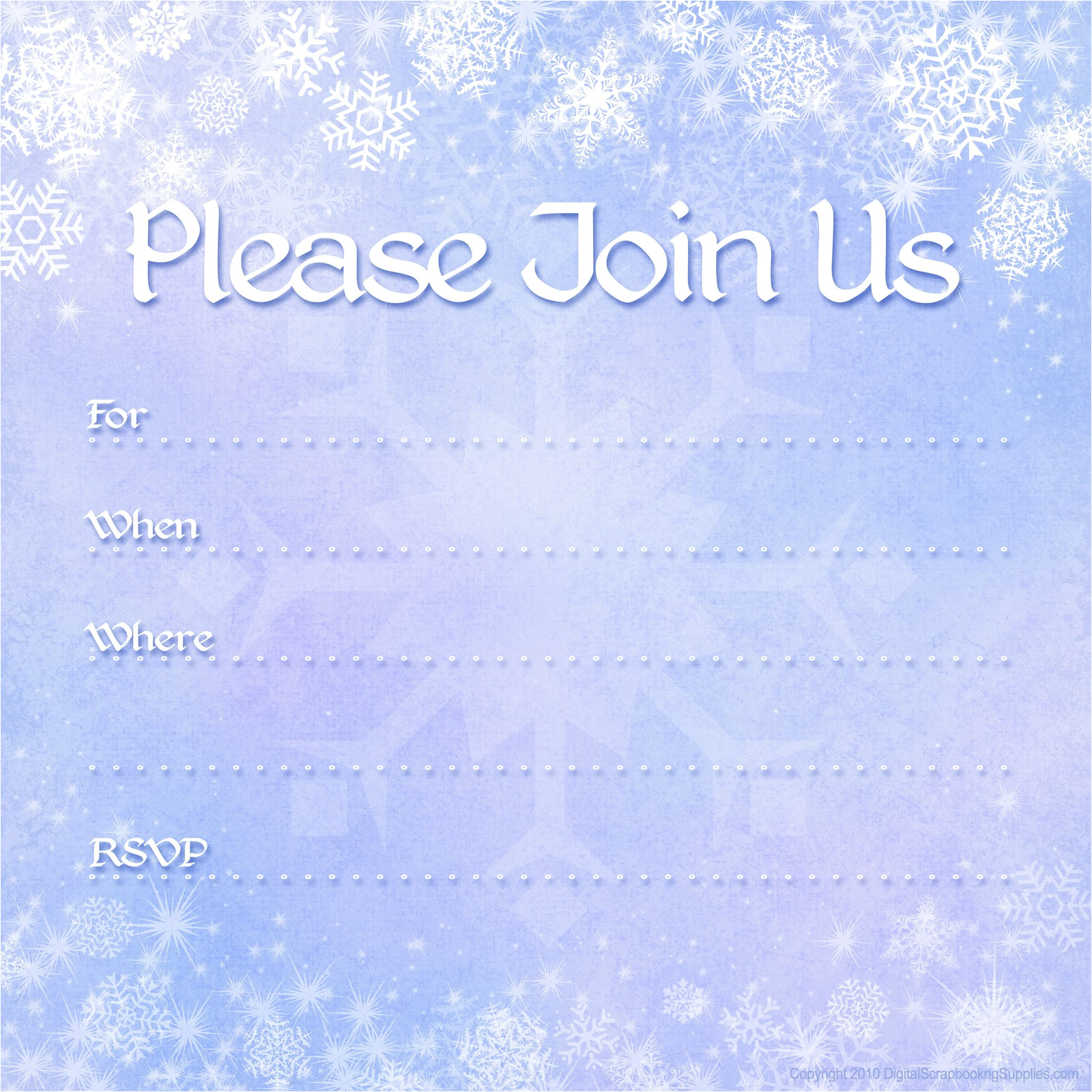 Winter Party Invitation Template Free Printable Party Invitations Free Winter Holiday