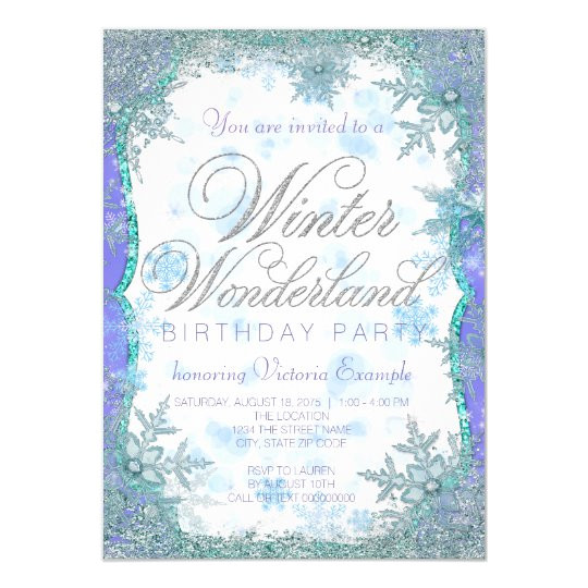 Winter Party Invitation Template Winter Wonderland Frozen Birthday Party Invitation