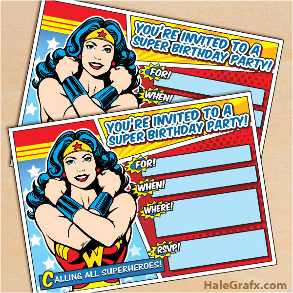 Wonder Woman Birthday Invitation Template Free Free Printable Wonder Woman Birthday Invitation