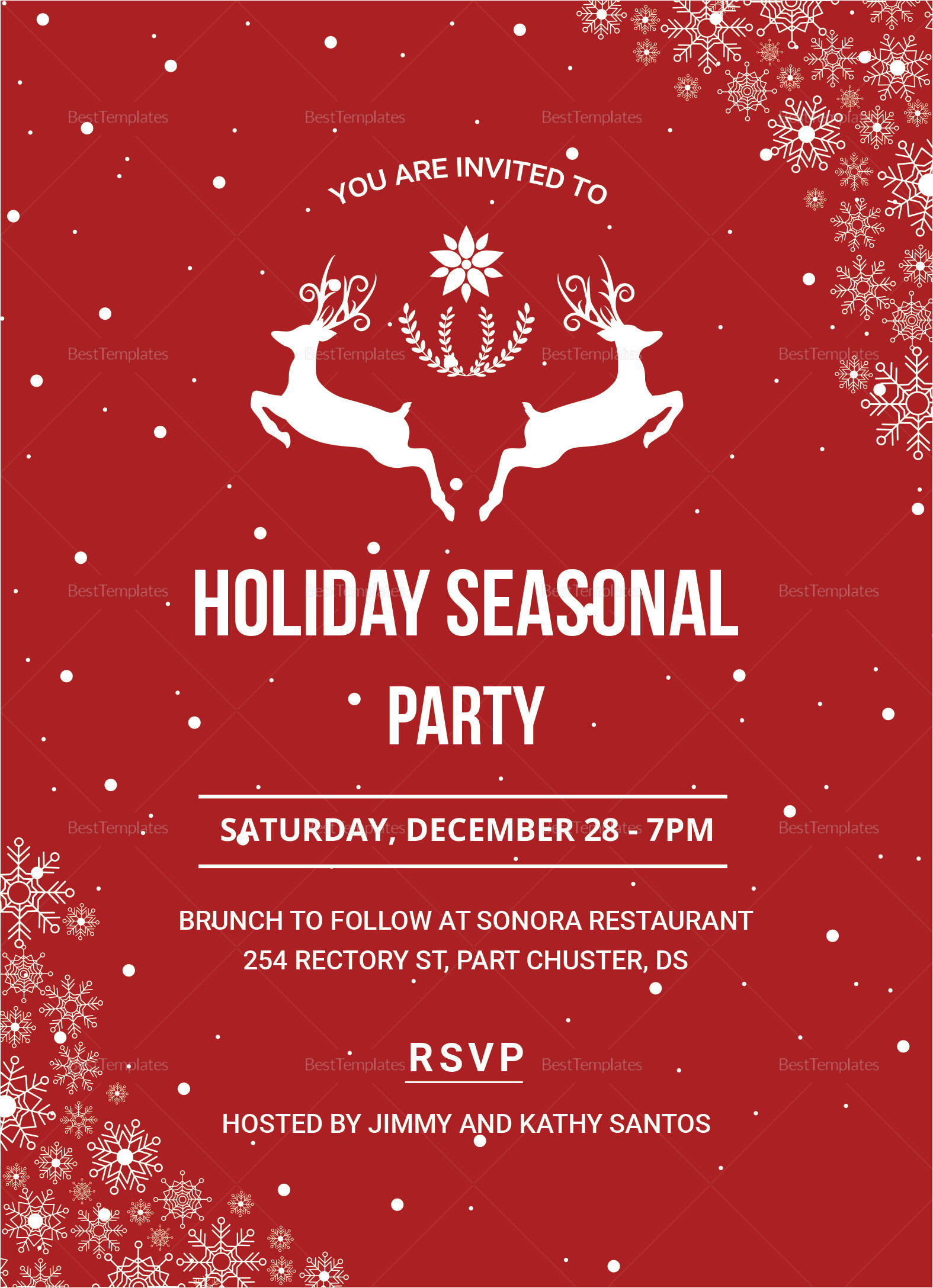 Work Party Invitation Template Festive Holiday Party Invitation Design Template In Psd