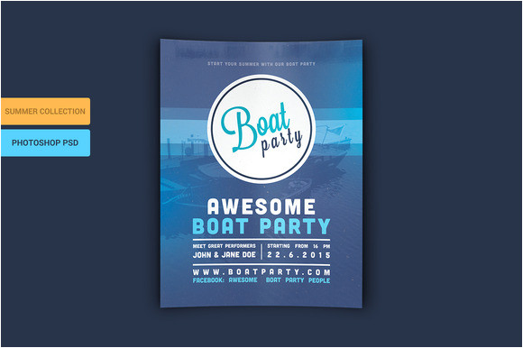 Yacht Party Invitation Template Boat Party Flyer Psd Template Flyer Templates On