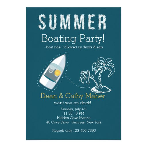Yacht Party Invitation Template Personalized Boating Party Invitations