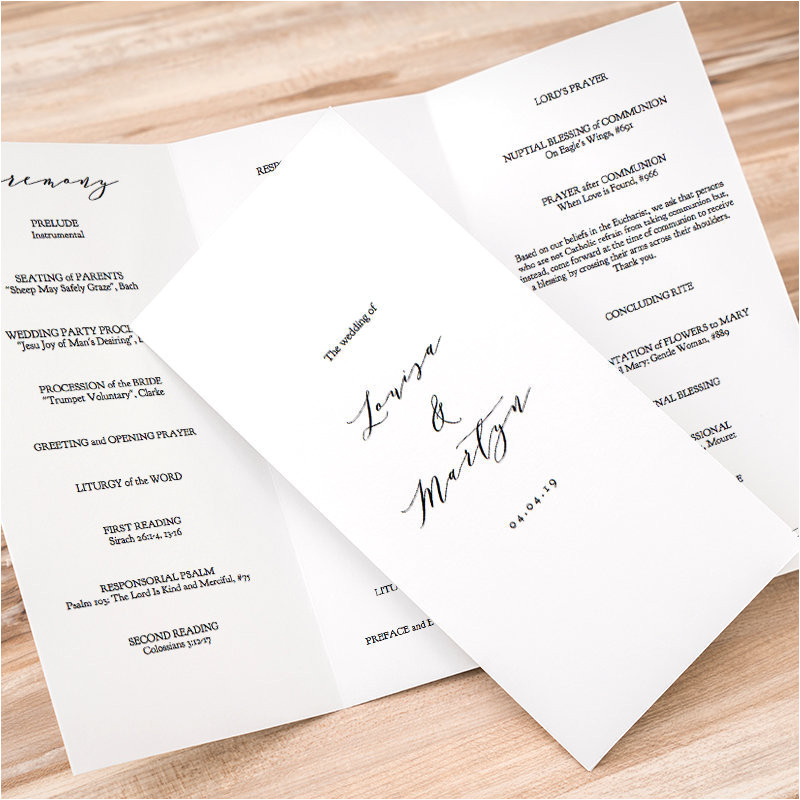 Z Fold Wedding Invitation Template Trifold Wedding Program Printable or Folded Trifold
