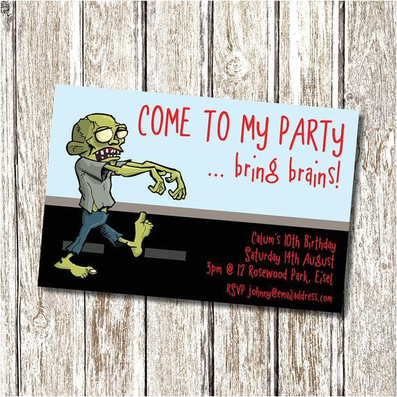 Zombie Birthday Invitation Template Zombie Birthday Party Invitation Printable and Personalised
