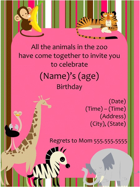 Zoo Birthday Party Invitation Template 37 Best Images About Zoo Party On Pinterest Jungle