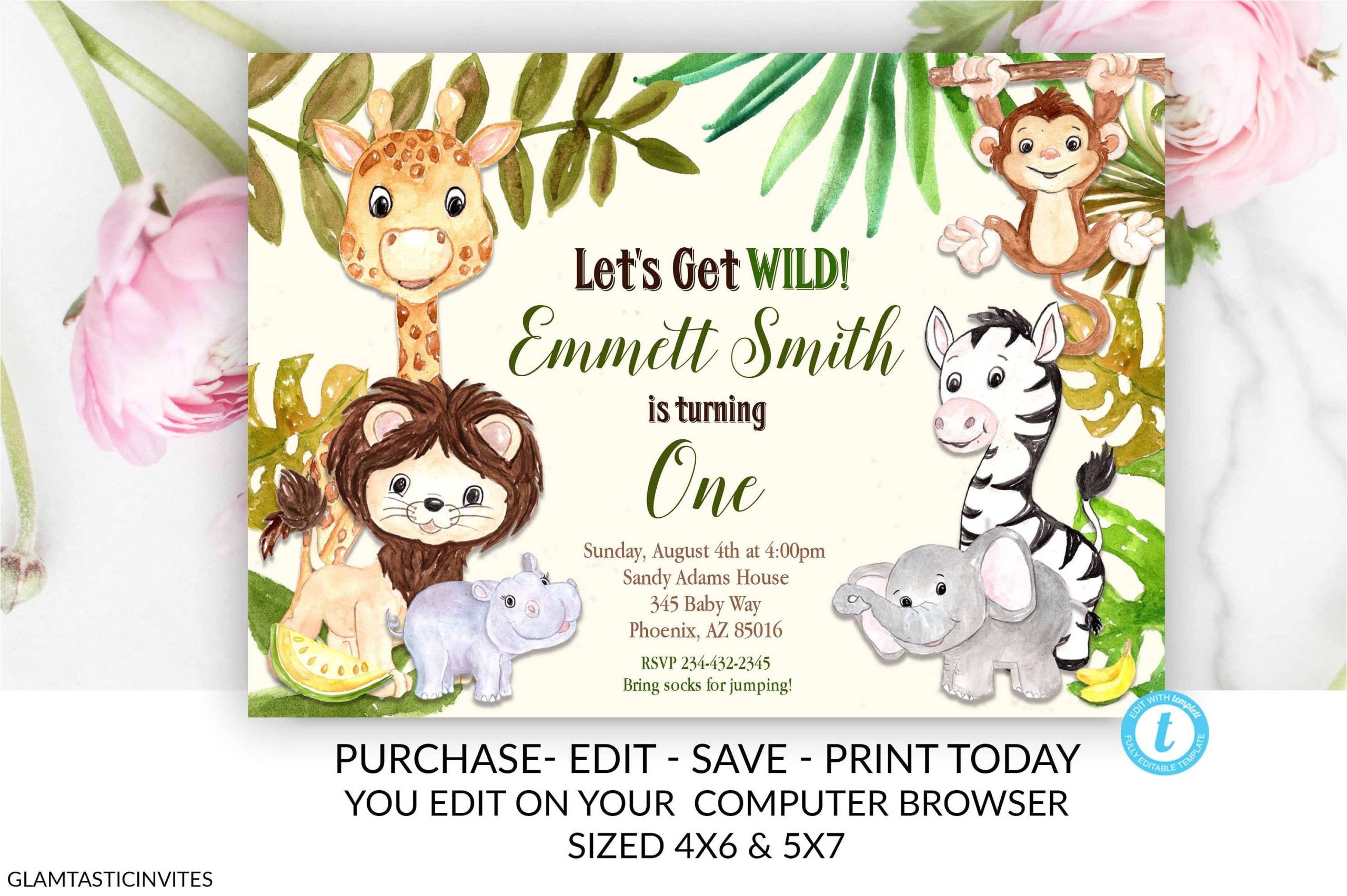 Zoo Birthday Party Invitation Template Zoo Birthday Invitation Template Safari Birthday