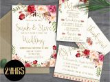 1 Page Wedding Invitation Printable Wedding Invitation Wedding Invitations Set