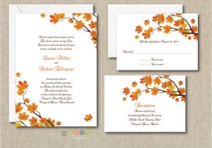 100 Personalised Wedding Invitations 100 Personalized Custom Fall Autumn Wedding Invitations