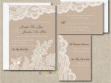 100 Personalised Wedding Invitations 100 Personalized Custom Rustic Vintage Lace Wedding
