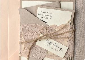 100 Personalised Wedding Invitations Custom Listing 100 Rustic Lace Wedding Invitation