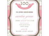 100th Birthday Party Invitation Wording French Boutique 100th Birthday Invitations