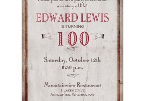 100th Birthday Party Invitation Wording Old World 100th Birthday Invitations