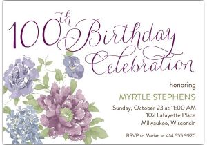 100th Birthday Party Invitation Wording southgate 100th Birthday Invitations