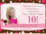 10th Birthday Invitation Quotes 10th Birthday Party Invitation Wording Dolanpedia