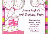 10th Birthday Party Invitation Wording 10th Birthday Party Invitation Wording Cimvitation