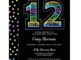 12 Year Old Boy Birthday Party Invitation Template Cool On Black Fun 12th Birthday Party Invitation Zazzle Com
