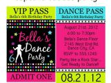13th Birthday Dance Party Invitations Dance Party Vip Lanyard Badge Custom Invites Digital
