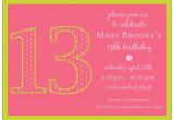 13th Birthday Invitations for Girls 13th Birthday Girl Dots Invitations