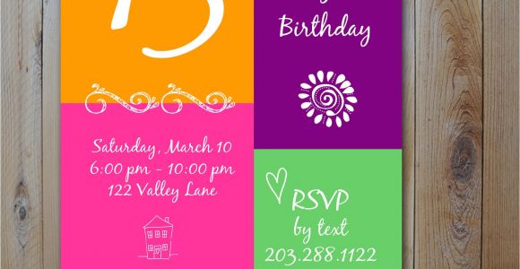 13th Birthday Invitations Printable 13th Birthday Party Invitation Ideas – Bagvania Free