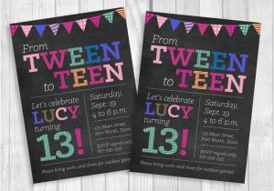 13th Birthday Invitations Printable Custom Printable 5×7 Tween to Teen Girl S 13th Birthday