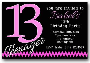 13th Birthday Party Invitations for Boys 10 Personalised Boys Girls Teenager 13th Birthday Party
