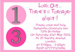 13th Girl Birthday Party Invitations Personalised Boys Girls Teenager 13th Birthday Party