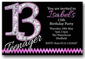 13th Girl Birthday Party Invitations Personalised Boys Girls Teenager 13th Birthday Party