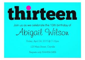13th Party Invites Thirteen 13th Birthday Party Invitation Zazzle Com