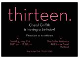 13th Party Invites Thirteen Pink On Black 13th Birthday Invitations Paperstyle